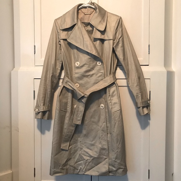 ELIE TAHARI | Med | Trench Coat with soft gold shimmer | PRICE FIRM - Picture 1 of 15